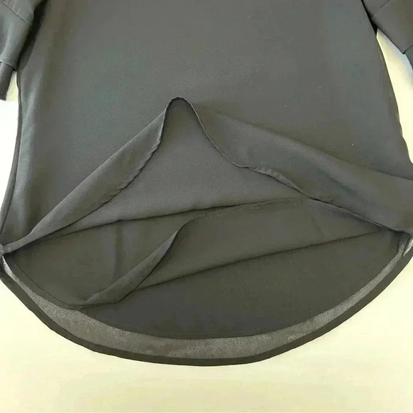 Ricki’s Blouse Short Sleeve Sheer Flowy Ruffle Sleeves Black Size Small - Picture 10 of 14